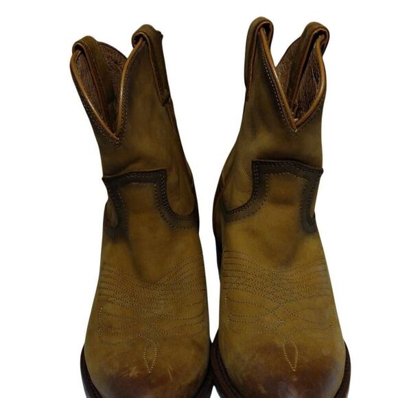 Frye Boots Billy Short Cognac Cowgirl Boots Women's Size 6 - Picture 3 of 14